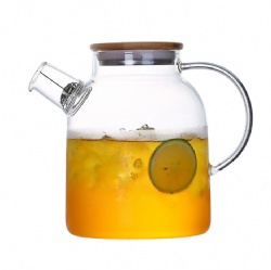 Straight body glass teapot